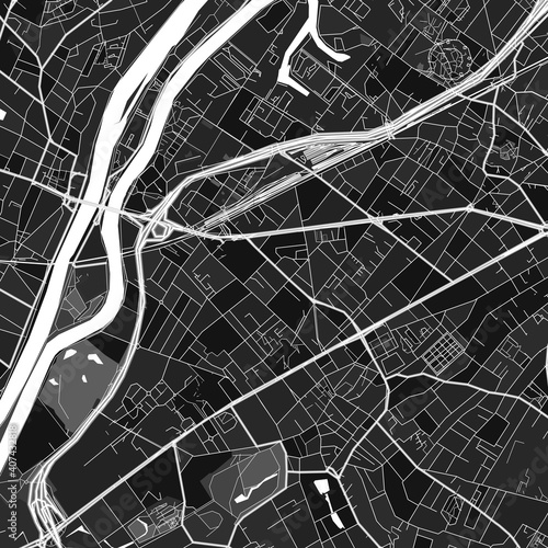 Rueil-Malmaison, France dark vector art map