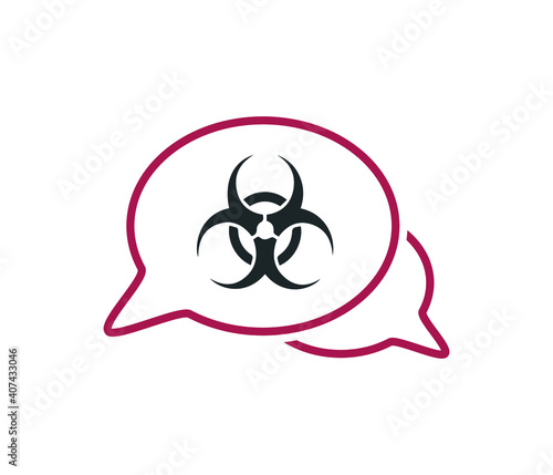 Biohazard symbol sign of biological threat alert.