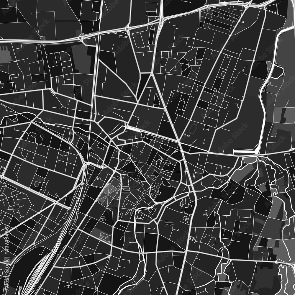 Colmar, France dark vector art map