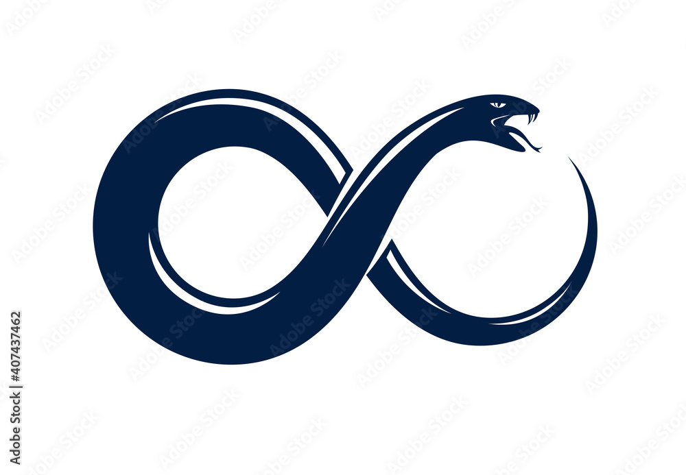 Ouroboros Snake in a shape of infinity symbol, endless cycle of life and death, ancient Uroboros symbol vector illustration, Serpent eating its own tale, logo, emblem or tattoo. Ouroboros Snake in a shape of infinity symbol, endless cycle of life and death, ancient Uroboros symbol vector illustration, Serpent eating its own tale, logo, emblem or tattoo.