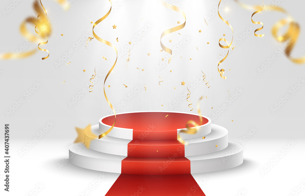 Fototapeta premium Vector illustration for award winners. Pedestal or platform for honoring prize winners.
