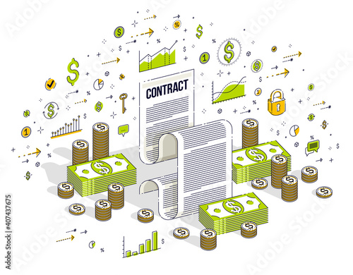 Financial contract concept,...