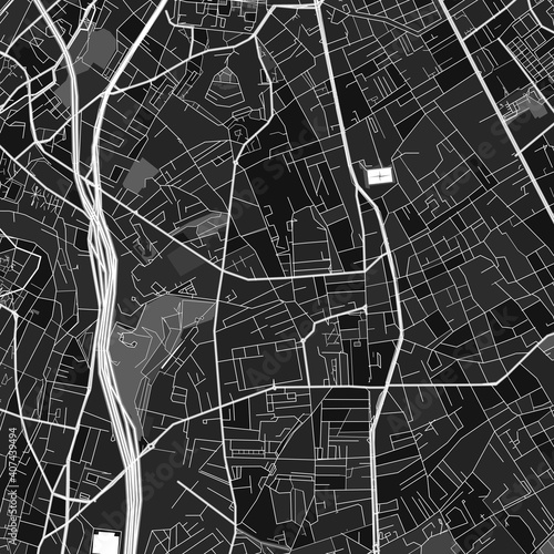 Villejuif, France dark vector art map