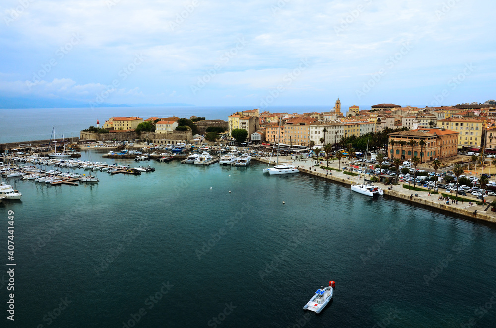 Aerial view of Ajaccio port