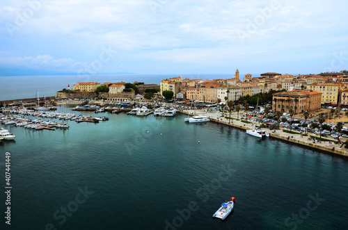 Aerial view of Ajaccio port