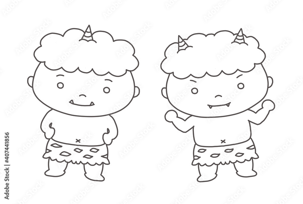 塗り絵 かわいい 鬼 節分 シンプル 線画 塗り絵 かわいい 鬼 節分 シンプル 線画
