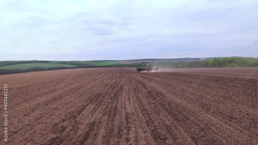 sowing work in the field with agronomic units sowing work in the field with agronomic units
