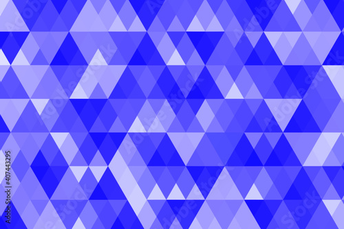 Triangular geometric pattern. Blue triangles vector design. Creative blue tone geometric triangle elements. Modern abstract trendy background  triangles seamless pattern