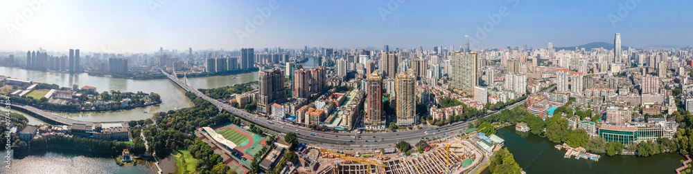 Aerial photography of the architectural landscape of Guangzhou, China