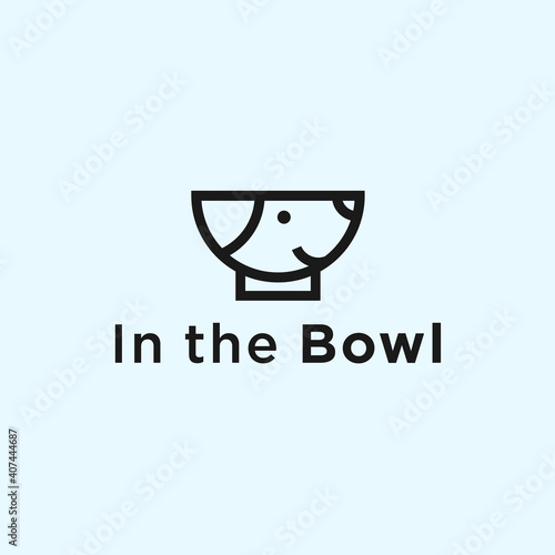 abstract dog logo. bowl icon