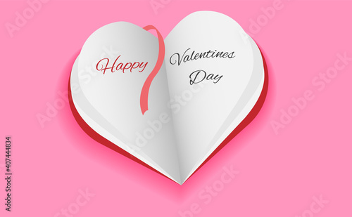 Valentines day sale background with Heart Shaped Book. Vector illustration.banners.Wallpaper.flyers, invitation, posters, brochure, voucher discount.