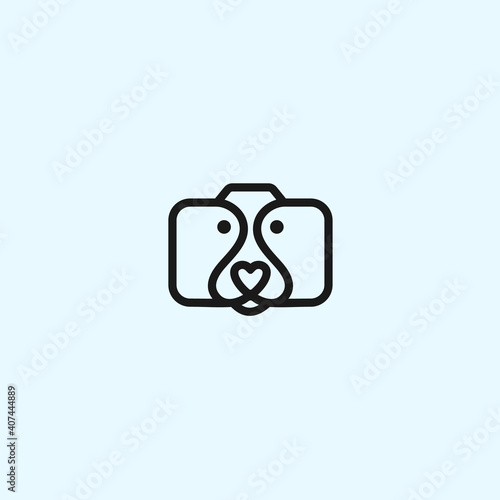 abstract dog logo. camera icon