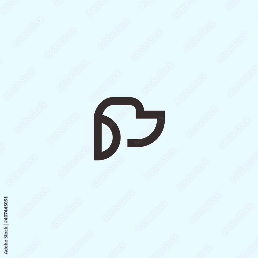 abstract dog logo. husky dog icon abstract dog logo. husky dog icon