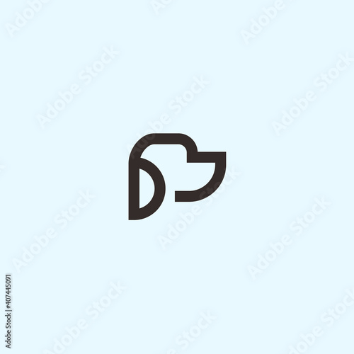 abstract dog logo. husky dog icon