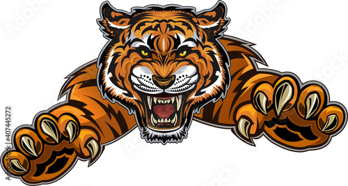 Tiger Face Color Tattoo