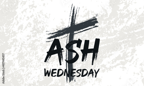 Ash Wednesday is a Christian holy day of prayer and fasting. It is preceded by Shrove Tuesday and falls on the first day of Lent, the six weeks of penitence before Easter. Vector EPS 10.