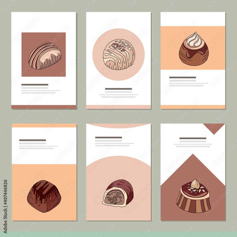 Set with different food templates.