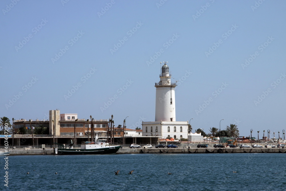Malaga seaport on the Mediterranean coast