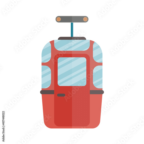 Cable car cabin. Isolated on white background.