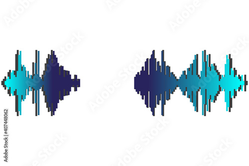 Pulse music player. Audio wave logo. Sound equalizer element. Jpeg