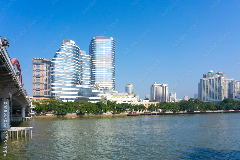 Landscape along the Pearl River in Guangzhou