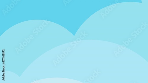 Blue sky background with flying cartoon superman in 4k video.