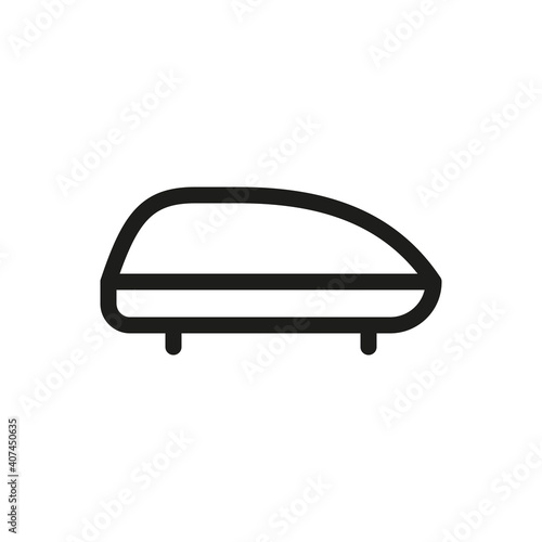 Car roof box isolated icon, automotive rooftop cargo carrier vector icon with editable stroke