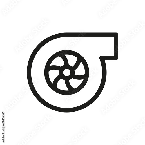 Car turbine isolated icon, automotive turbocharger vector icon with editable stroke photo