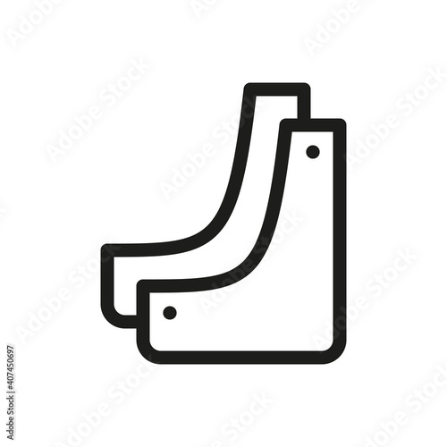 Car mud flaps isolated icon, plastic mud flap vector icon with editable stroke