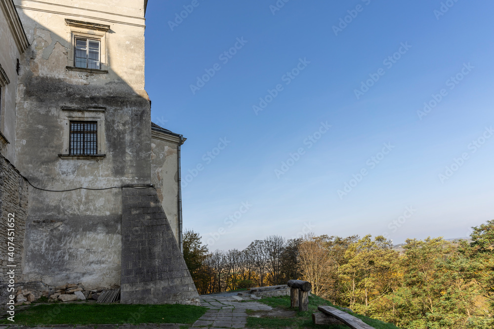 Oleso castle in autumn colors. Lviv region. Ukraine