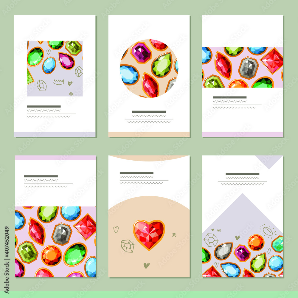 Set with different abstract templates. Cards for your design and advertisement