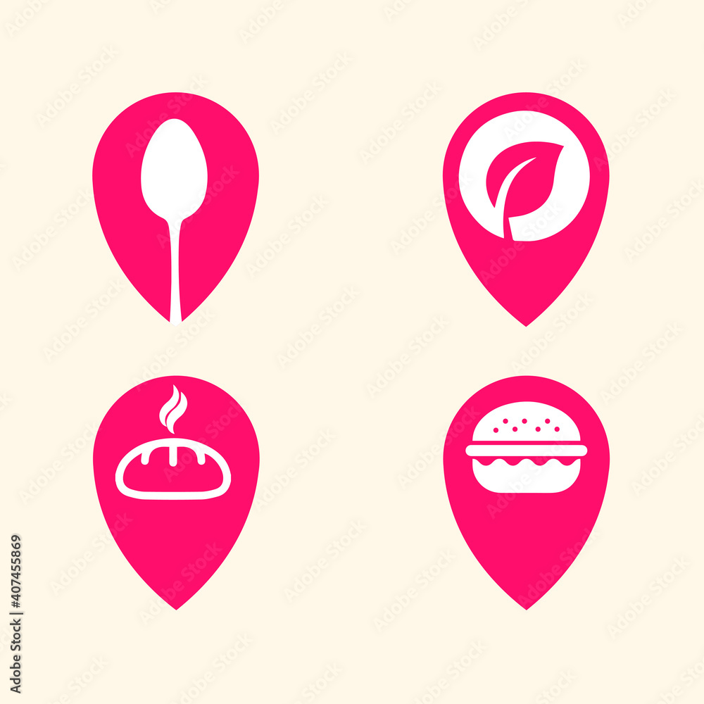 Restaurant logo templates collection. Logo for an organic restaurant. Restaurant logo templates collection. Logo for an organic restaurant.