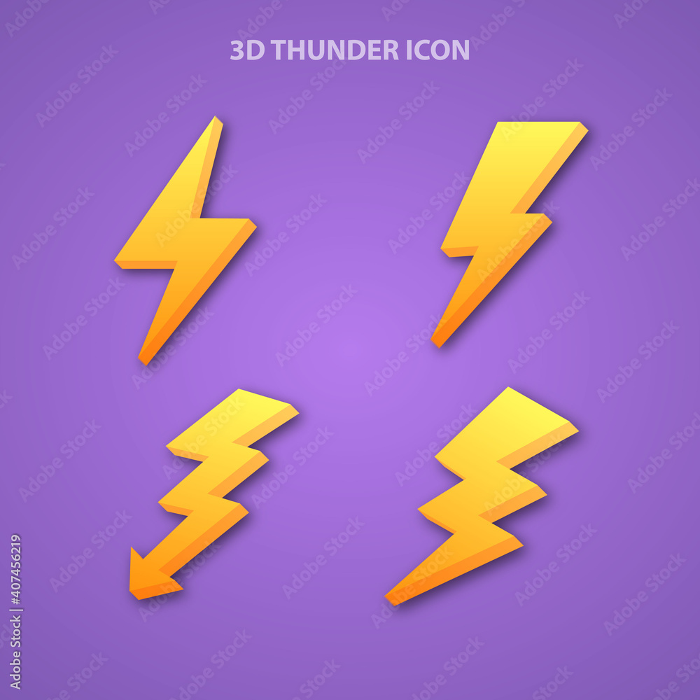 Set of thunder and bolt lighting flash Set of thunder and bolt lighting flash