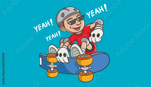 Cool Skateboarding Boy.