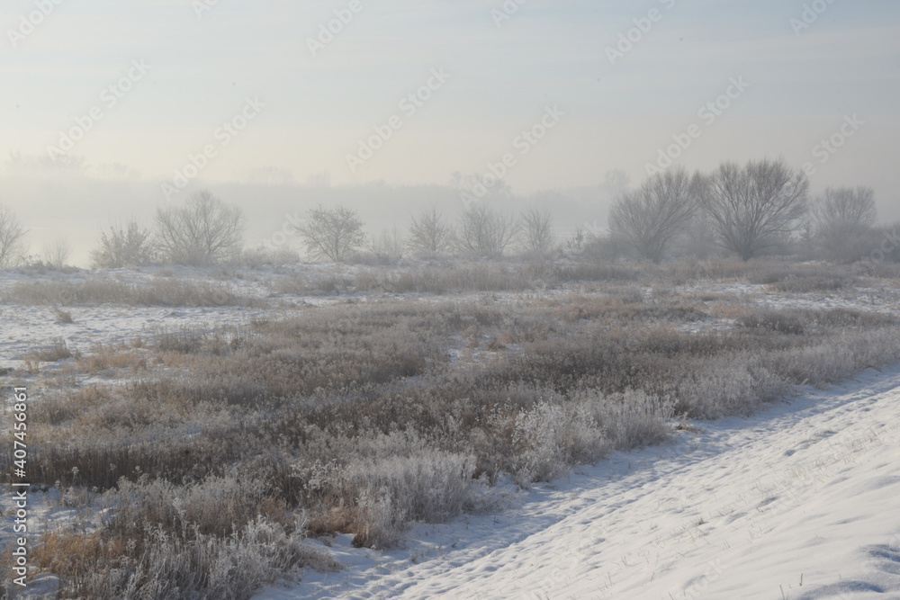 Vistula river near Sandomierz winter landscape Vistula river near Sandomierz winter landscape
