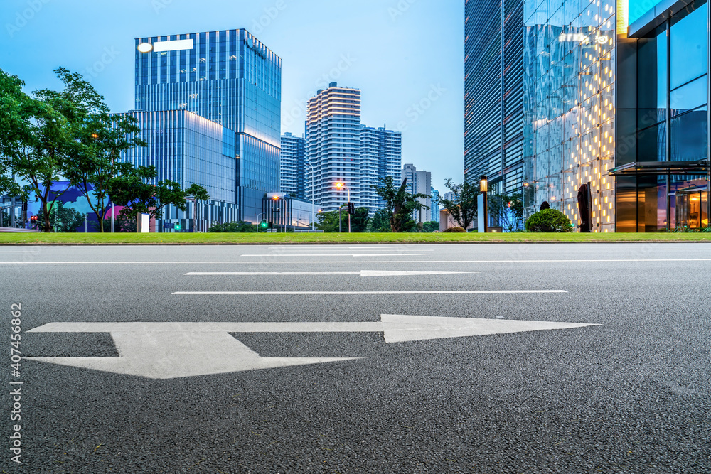 Roads and architectural landscape of modern Chinese cities.