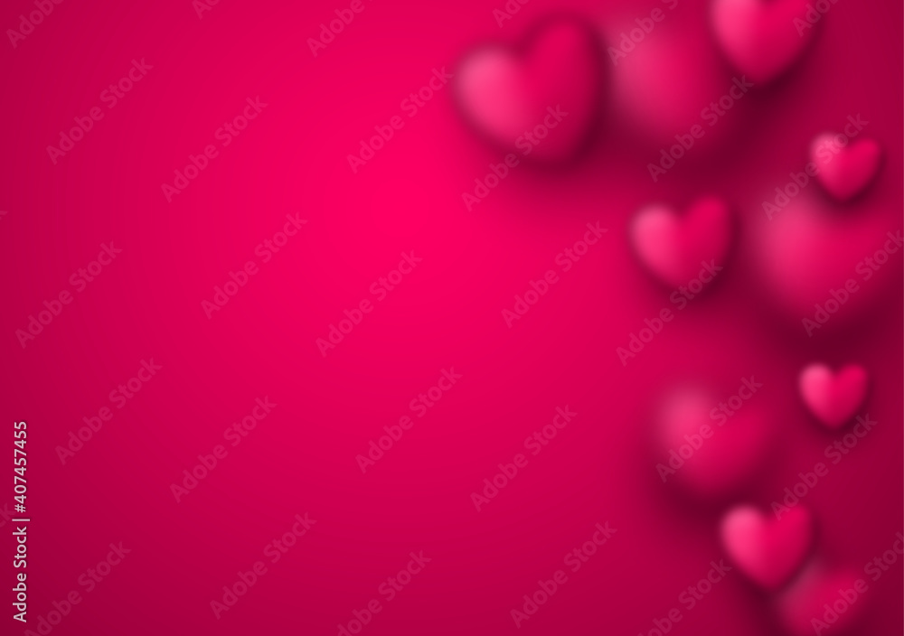 Pink Valentine's day banner with blurred hearts. Pink Valentine's day banner with blurred hearts.