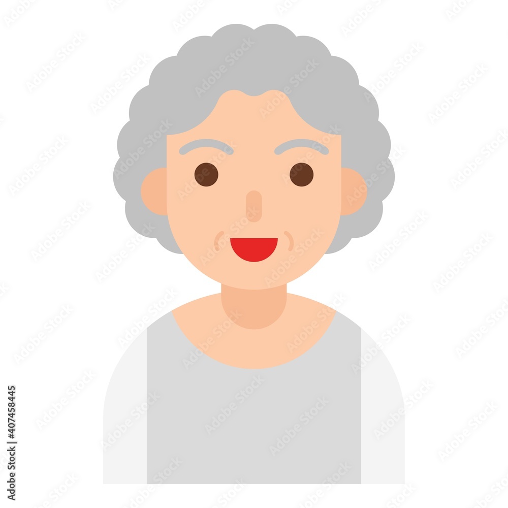 Elderly Woman avatar flat icon, vector illustration Elderly Woman avatar flat icon, vector illustration