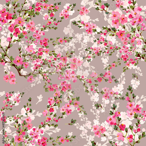 seamless pattern of spring flowers © Irina Chekmareva