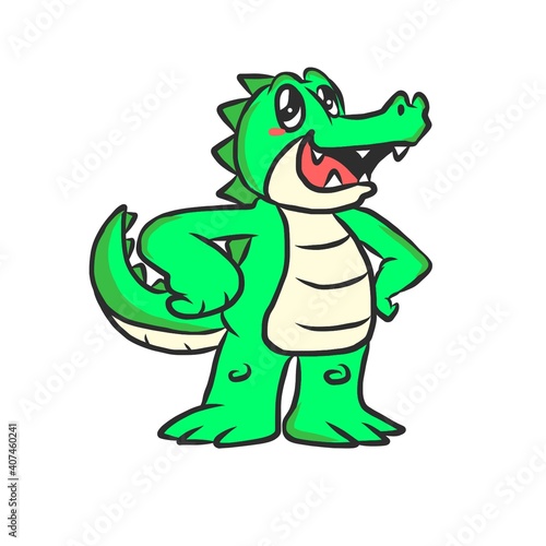 Krokodil Alligator Kaiman grün lusitg