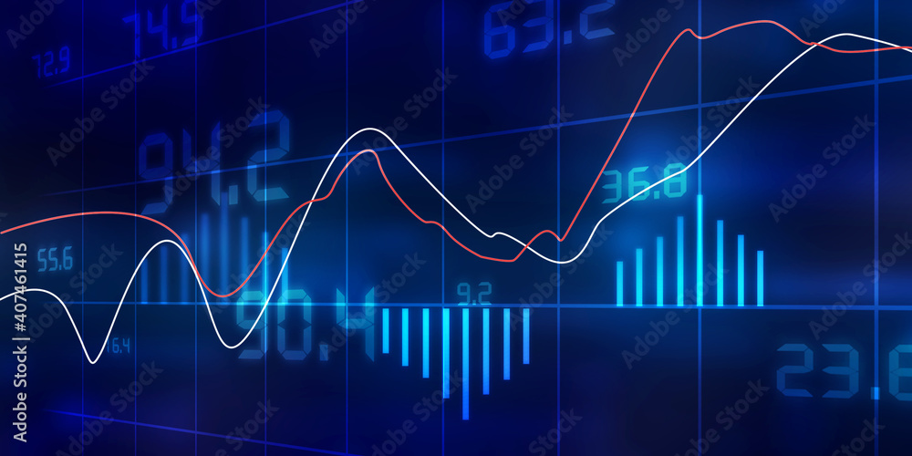 2d rendering Stock market online business concept. business Graph 2d rendering Stock market online business concept. business Graph