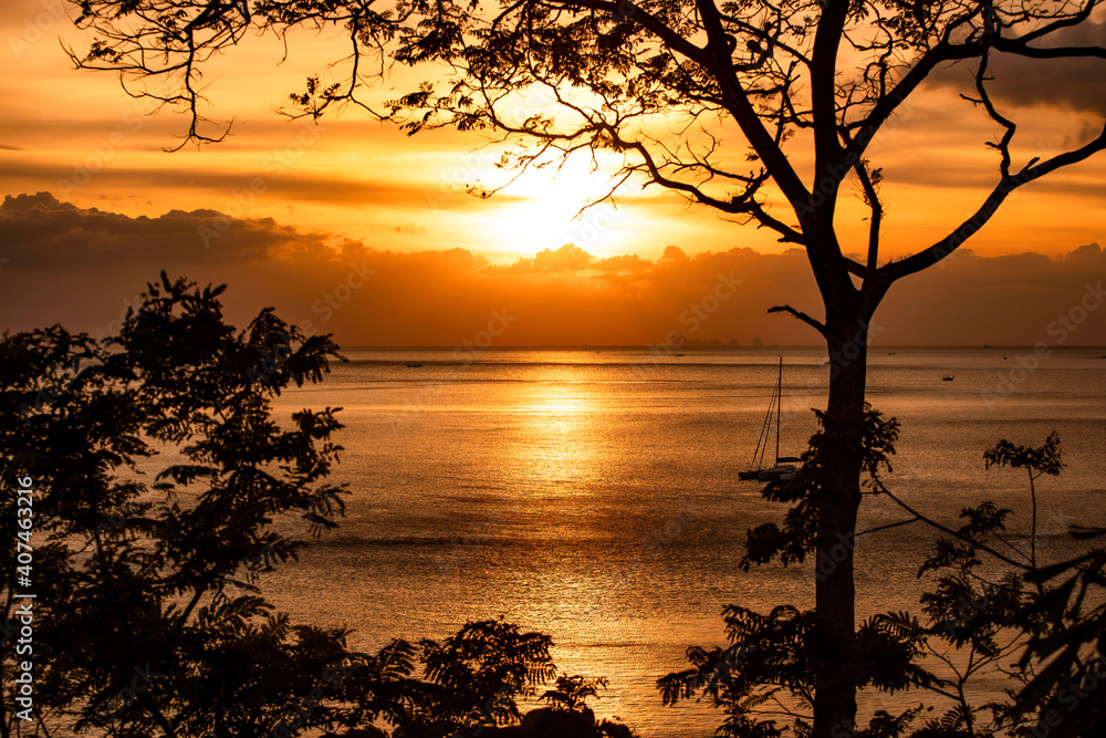 Sunset at lanta beach Thailand