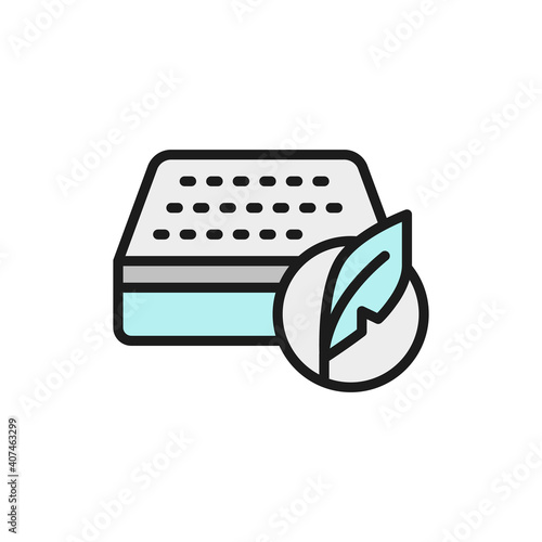 Soft orthopedic mattress flat color line icon. Isolated on white background