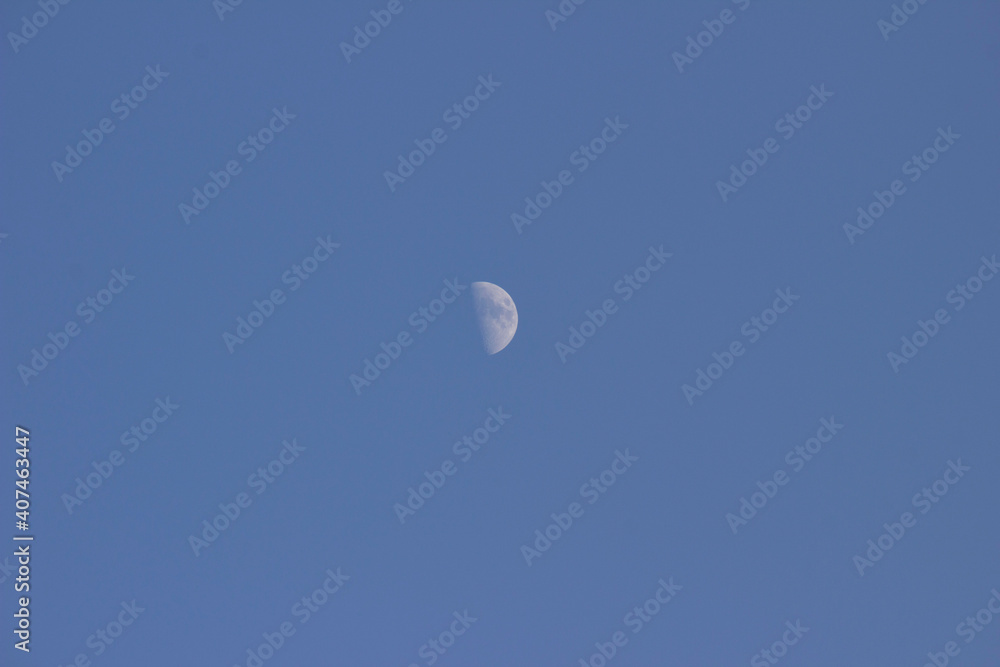 moon in the blue sky. 01/21/2021 moon in the blue sky. 01/21/2021