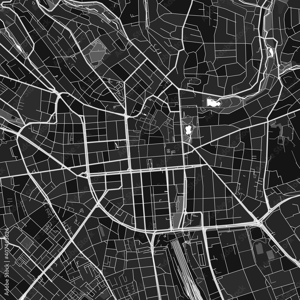 Wiesbaden, Germany dark vector art map