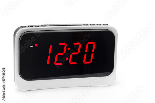 Digital led clock radio on white