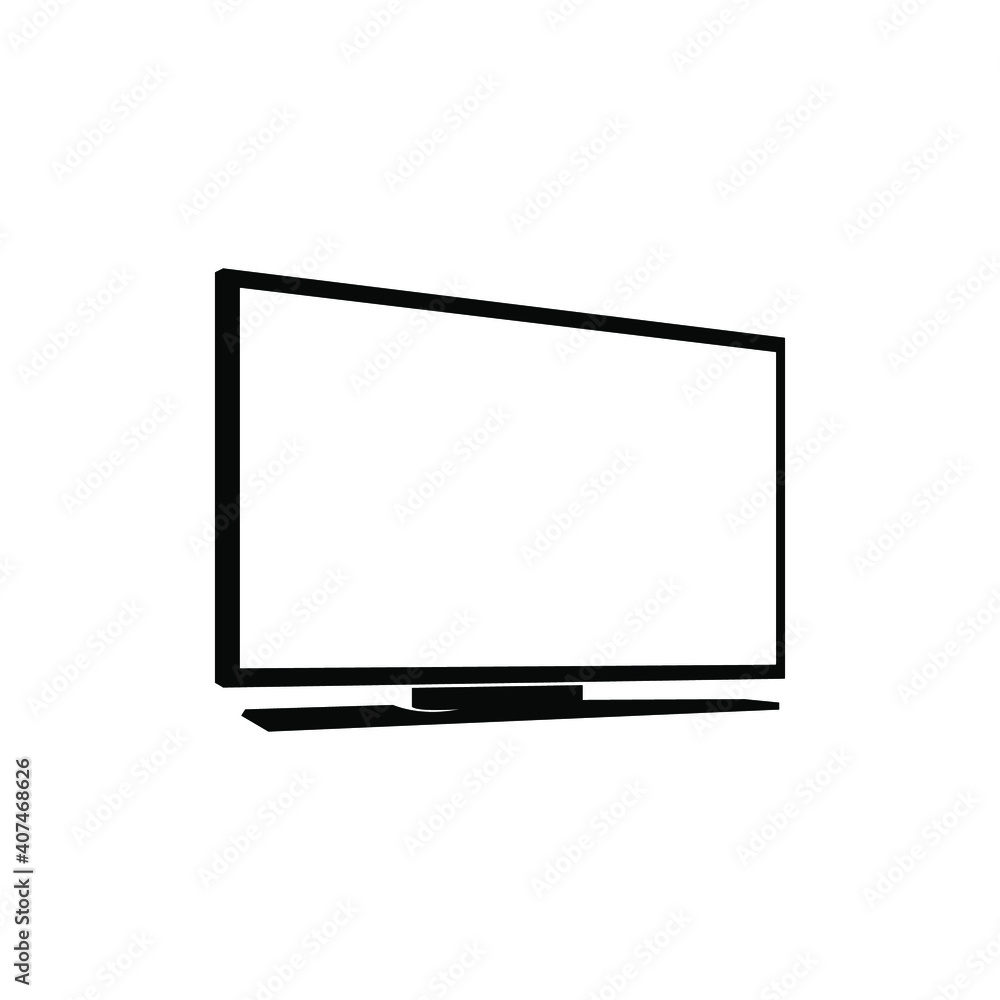 LED TV Monitor Icon Isolated in White Background LED TV Monitor Icon Isolated in White Background