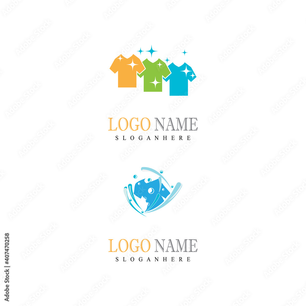Fototapeta premium Laundry Logo Template vector symbol nature