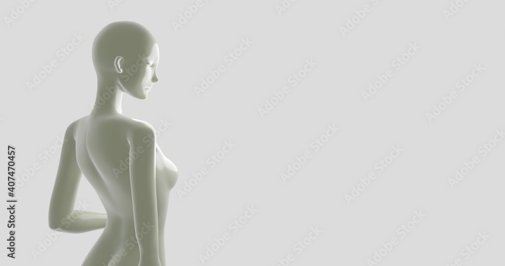 Φωτογραφία 女性型マネキンの後ろ姿　3DCGレンダリング