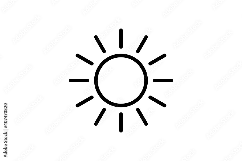 Sun line icon symbol simple design